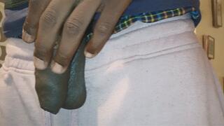 ChocolateMeatStick Oiling Up, Jerking, And Throwing His Cock Around