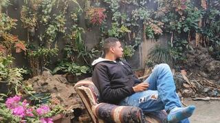 smoking relaxed in the patio of my house