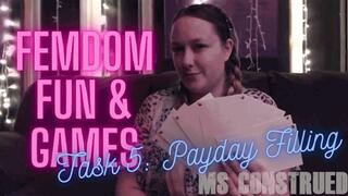 Ms Construed's Femdom Fun and Games: Task 5 - Butt Plug Payday ~ Findom Money Tribute Task ~ 480p SD