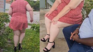 Jamdown26 - The perverted stranger at the bus stop asked me to lift up my dress and show him my pussy, but I told him no, then I went home with him - BBW SSBBW creampie