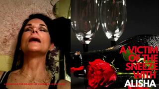 ALISHA IS A VICTIM OF SNEEZE, SNORT NOSE BLOW AND A COUGHING FIT! wmv footage