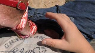 Ball stomping and crush with sexy red high heel sandals