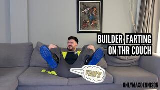 Builder farting on the couch