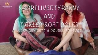 Lucky Guy Gets a Double Footjob from TicklesSoftSoles & ShortLivedTyranny