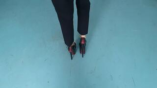 Drive a Car with Very High Corset Pleaser Heels