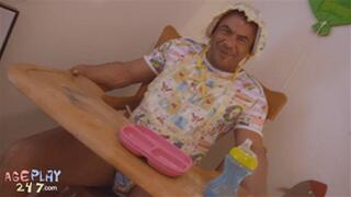 Diaper fun in the playroom