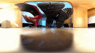 Ella and her friends trampled on 3 slaves under the desk in the office 360VR WMV