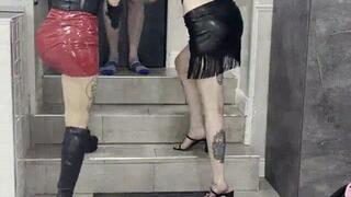 2 Dommes pull slave from the street POV 2