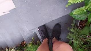 Latina MILF Giantess Lola's Super Sweaty Soles in socks and sneakers on a heat wave day 110° sliding off her soaked sweaty socks and sneakers describing what they smell like Wrinkled soles & toe wiggling smoking & Foot fetish cam