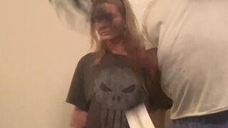 Black guy spanks white girls butt for not listening