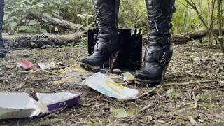 New rock high heels with metal tips trash and destroy mac book pro 2