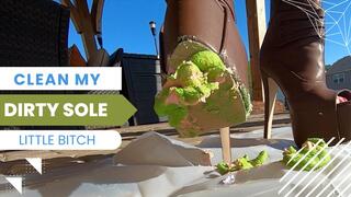 LICK MY SOLE LITTLE BITCH, AFTER I STEP ON THESE LITTLE PEEPS