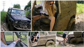 EXCLUSIVE PREMIERE: EMILY STUCK IN DEEP SOFT MUD IN BRUTAL JEEP