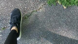 Walking in my gym shoes