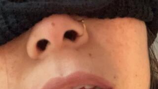 Dirty teeth with ski mask