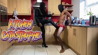 Kitchen Catastrophe - ballbusting Squishy because he disappointed with his cooking skills (720P)