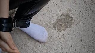 Leather Shackled Barefoot Worship