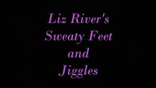 Liz River Sweaty Workout Feet and Jiggling