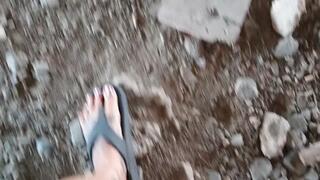 Lola walks in flip flops foot fetish walking cam crushing anything in her path plastic bottles can flip flop walking sounds plastic bottle and cans crushing sounds pt2