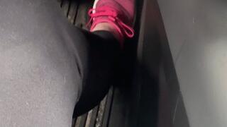 Trixie Live Pedal Pumping in my hot pink trainers