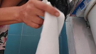 Washing stepMOMMYS NAKED BODY stepMOMMY Transforms you into a washcloth to rub all over her Naked Body in the shower Feet ,back, Ass,Hairy milf Bush aVi