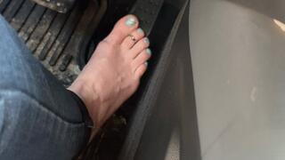 Trixie Love Pedal Pumping Barefoot with a toe ring