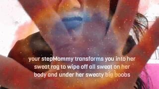 your stepMommy transforms you into her sweat rag to wipe off all sweat on her body and under her sweaty big boobs mkv