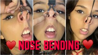 Playing With My Nosehooks - Nose Bending + Nose Fetish