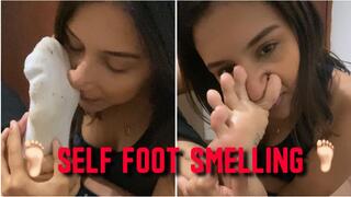 SMELLING MY SWEATY FEETS - SELF FOOT SMELLING