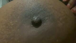 Tiny Boyfriend Dangling over Giantess Massive Breast 1080 smaller