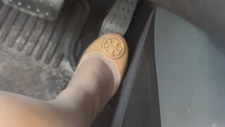 Trixie Love Pedal Pumping in my nude Tory Burch flats
