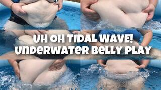 UH OH! TIDAL WAVE!???????? Underwater belly play & jiggling in tiny pool!