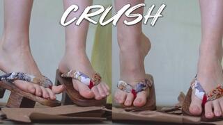 Boxes crush in flip flops
