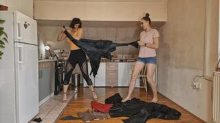 The fun of tearing leather clothes