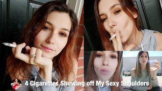 Smoking 4 Cigarettes While You Worship My Sexy Bare Shoulders