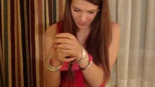 Rachel - Pink Handcuffs & Silver Bracelets (AVI)