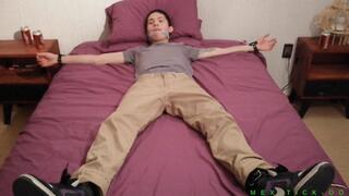 Slim Twink Clark Mean X-Position Bed Tickling + Foot Worship