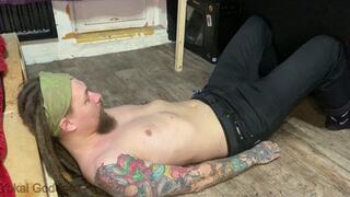 Ankle shoes licking clean and stomach and groin trample