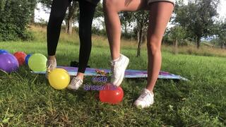 balloon burst with shoes