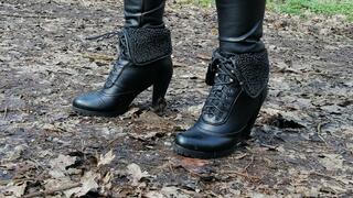 Lace-up high-heeled shoes