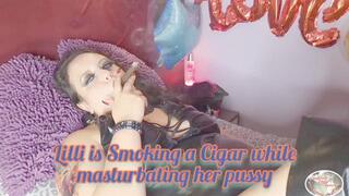 Lilli is Smoking a Cigar while Masturbating her Pussy - SFL109