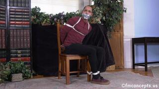 Able To Stand From His Chair Tie, Tape Gagged Kale Triplex Ends Up On The Floor! 4k Version