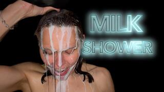 Milk Shower - Cold Freezing Milk poured over my naked body (HD)
