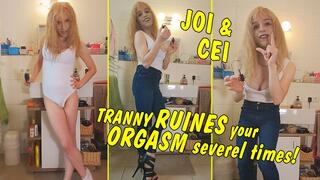 JOI and CEI from Tranny Girl! Stroke Loser and ruine your orgasm! GERMAN!