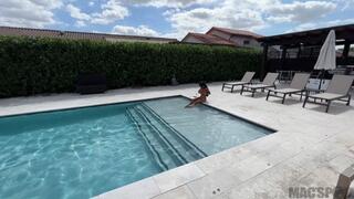 Asian babe CJ Miles Gets Fucked outside and Filled with Cum