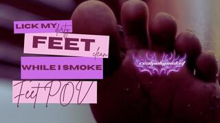 Lick My Feet Clean While I Smoke! Ebony Feet Smoking Fetish