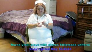 Requested Nurse Play with Self with Medical Gloves on Strip Tease! m4v
