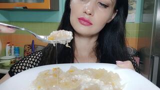 Blackmail with disgust food meat jelly cook