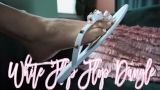 White Flip Flop Dangle - HD