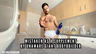 Unaware giant vore - Mistaken as a supplement from giant bodybuilder